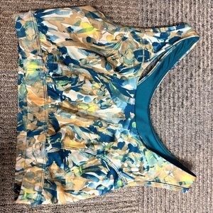Teal and Yellow Women's Sports Bra